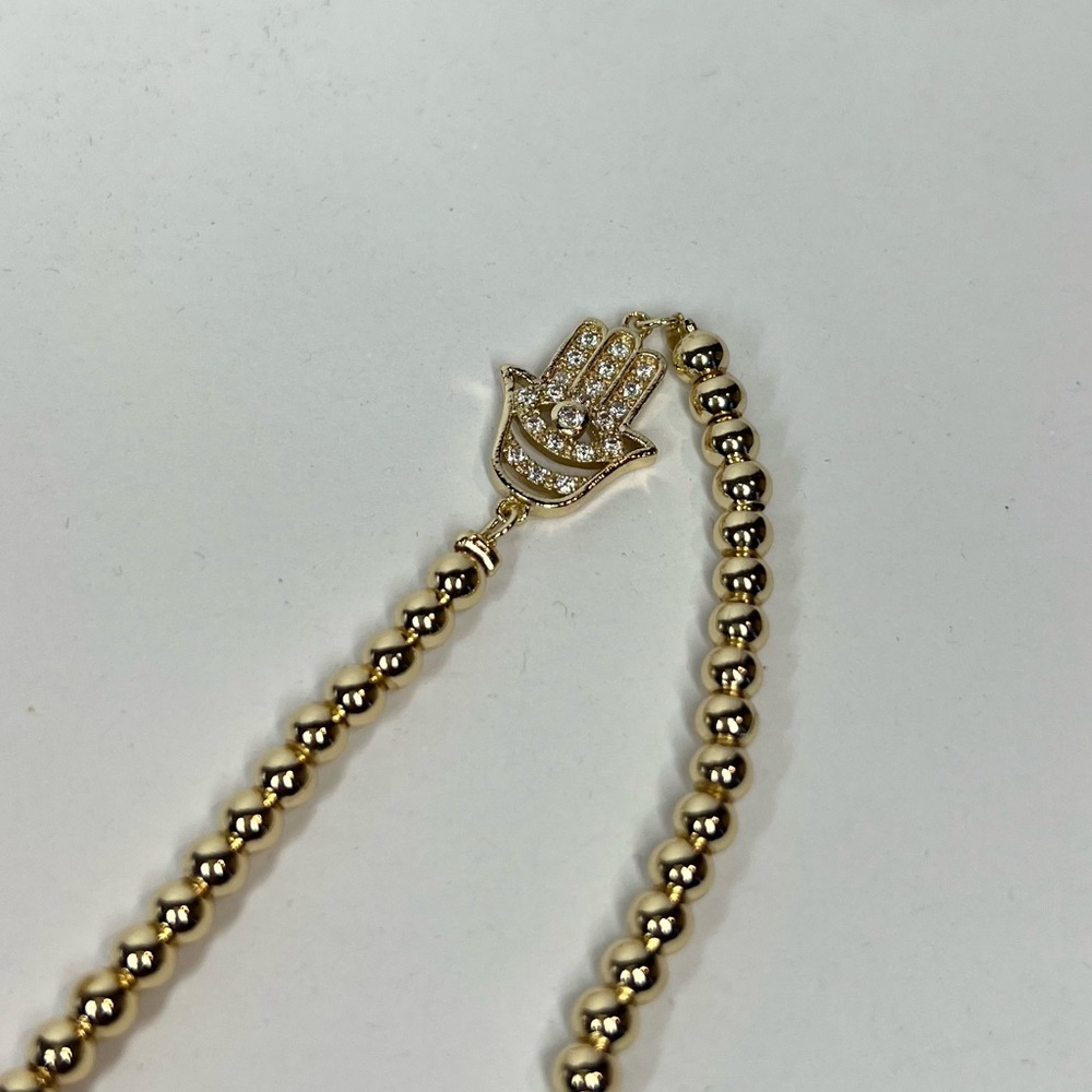 14k gold filled evil eye bead bracelet - Picture 3 of 4